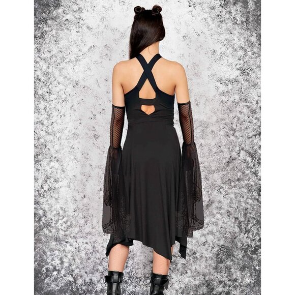 Gothic Black Lace Sleeves Women Witch Vampire Costume Accessories - Picture 3 of 7